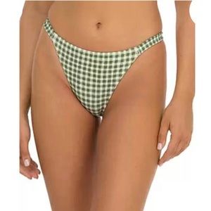 Peony Holiday Bikini Bottoms - green checkered
